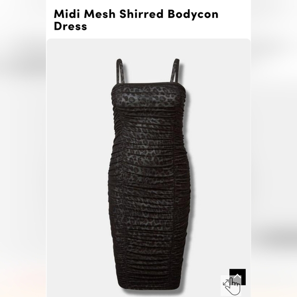 Midi Mesh Shirred Bodycon Dress Size 2x, new with tags - Picture 1 of 13